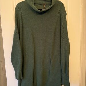 Free People Green Cowl Neck Sweater